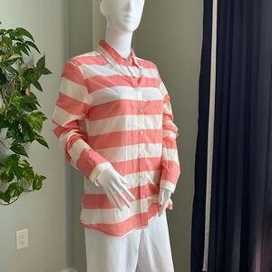 Banana Republic Pink and White Casual Button Down Shirt